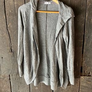 Gray Hooded Cardigan